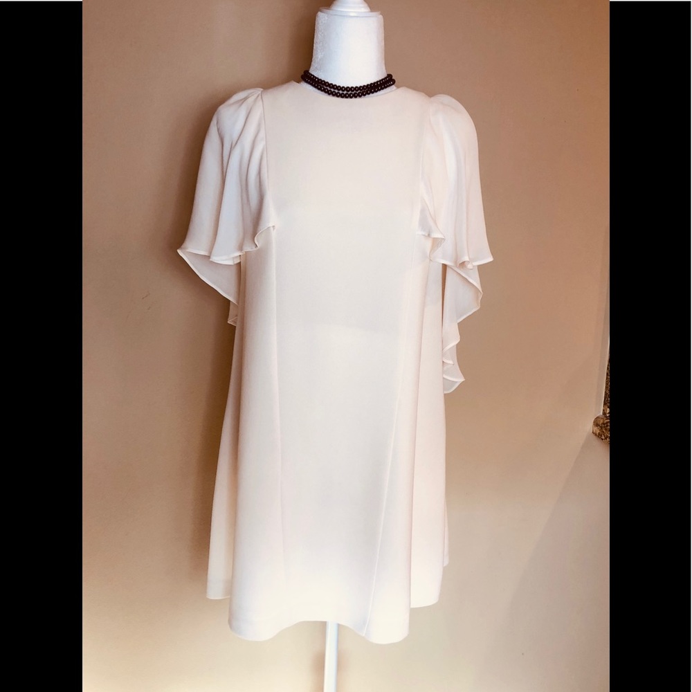 TOPSHOP Angel Chiffon Sleeve WHITE Dress! ❄️